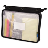 Advantus Expanding Zipper Pouch, 13 X 9.25, Black/Clear