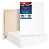 U.S. Art Supply 30 x 48 inch Stretched Canvas 12-Ounce Triple Primed, 6-Pack - Professional Artist Quality White Blank 3/4 Profi