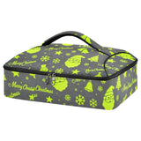 Insulated Casserole Carrier Bag Christmas Snowman and Santa Green and