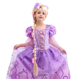 Lingway Toys Girls Princess Rapunzel Costume Dress with Wig 5-6years