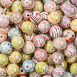 ANCADN 16mm Acrylic Beads 100pcs Color Line Bead Pen Bubblegum Beads DIY Beading Hairband Bracelets Necklace Craft for DIY Jewel