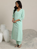 Libas Women'S Cotton Blend Kurta Set (400175O_Green_Xxl)