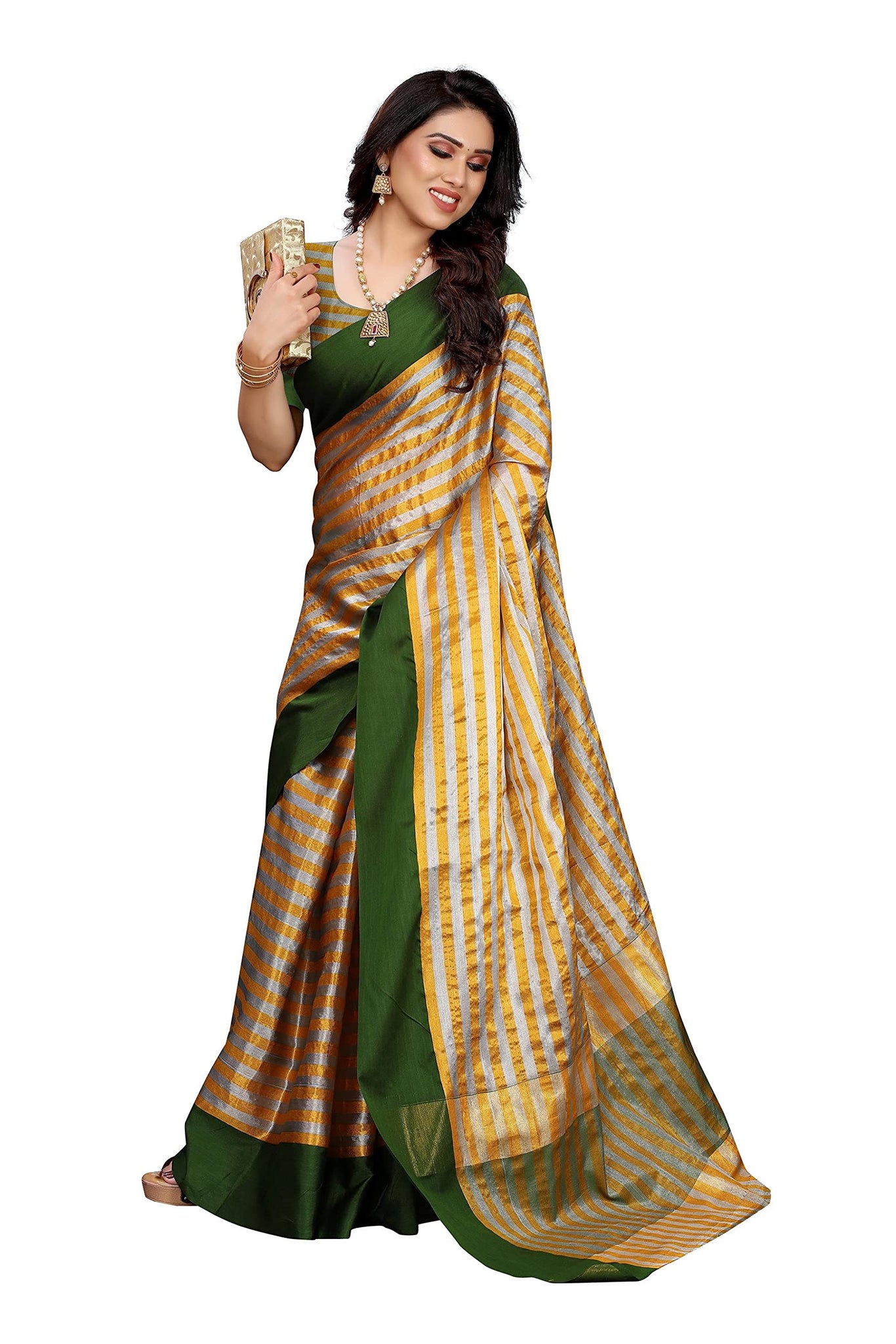Anni Designer Women'S Silk Zari Saree With Blouse Piece (Anwesh Green_Anni_Green),Green,Free