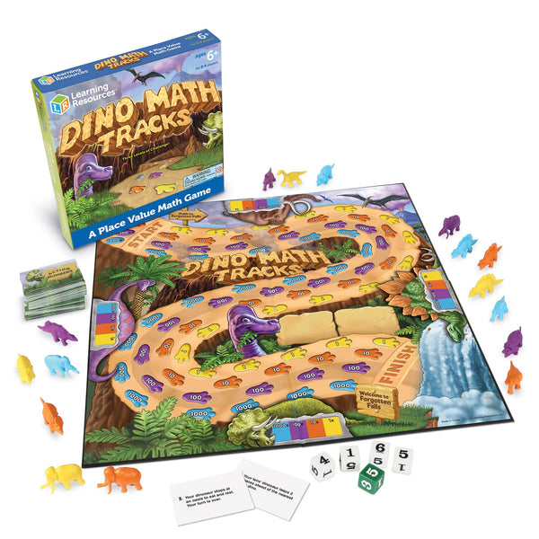 Pimgry Math Track Learning Resources Dino Math Tracks Game - Math Manipulatives, Montess ...