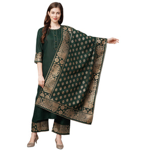 Gosriki Women'S Cotton Straight Kurta With Palazzo & Dupatta (Kpzd-Cot-10098-Green_Xxl-Go_Green_Xx-Large),Green,2,B09P658VKM