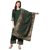 Gosriki Women'S Cotton Straight Kurta With Palazzo & Dupatta (Kpzd-Cot-10098-Green_Xxl-Go_Green_Xx-Large),Green,2,B09P658VKM