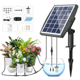 Solar Powered Drip Irrigation System, OHYEAHSPIN Solar Automatic Garden Watering Outdoor Greenhouse Accessories Supported 15 Pot
