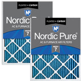 Nordic Pure 18x25x1 (17 1/2 x 24 1/2 x 3/4) Pleated Air Filters MERV 7 Plus Carbon 2 Pack