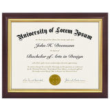 Americanflat 8.5x11 Diploma Frame - Mahogany & Gold