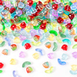 PAGOW 120pcs Tulip Flower Glass Beads, Czech Coloured Glaze Translucent Bracelet Beads, Colorful Handcrafted Crystal Loose Glass