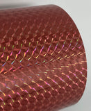 Roll of Prism Sign Vinyl, Holographic 1/4'' Mosaic, Self-Adhesive (12 inch x 10 feet, Pink Fizz)