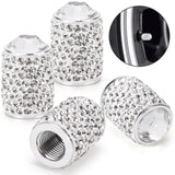 Tobequeen Bling Tire Valve Caps, 4 Pack Handmade Crystal Rhinestone Tire Caps Universal Bling Car Accessories For Women Dustproo
