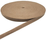 50 Yards Herringbone Tape Ribbon, Cotton Ribbon for Sewing (Brown, 3/8in)