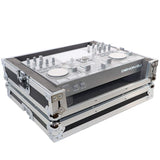 ProX XPRIMEGO ATA Style Flight Travel hard Case for Denon DJ Prime Go Digital Controller Silver On Black
