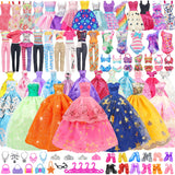 ZITA ELEMENT 101 Pcs Doll Clothes and Accessories Ramdom Style Gift Box Package, 5 Wedding Gowns 2 Fashion Dresses 2 Casual Outf