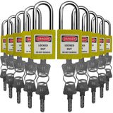 Lockout Tagout Locks, Safety Padlock, Keyed Differently Loto Safety Padlocks for Lock Out Tag Out Kits Station (Yellow 11-20)