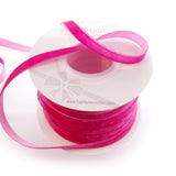 3/8 Velvet Ribbon - Narrow Single-Sided Craft Trim for Hair Bows, Sewing & Gift Wrapping - (Fuchsia, 5 Yards)