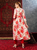 Gosriki Women'S Cotton Blend Straight Printed Kurta With Pant (Fulan Red-Nw-Gs_S_Red_Small),Red,,B0D73YWQZQ