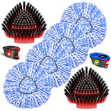 6 Pack Spin Mop Replacement for O Cedar RinseClean 2 Tank4Heads +2Brush