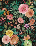 JiffDiff Blooming Floral Wallpaper Peel and Stick Pink Impressionist Floral Wall Mural Peony Roses Wallpaper Nursery Wall Decor 