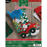 Bucilla Felt Applique Stocking Kit, The Christmas Drive, 18Inch, 86663