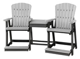 American Furniture Classics Counter Height Settee Table Combo, Light Grey And Black