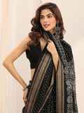 Libas Womens Printed Silk Blend Saree With Blouse Piece Black One Size