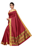 Gosriki Women'S Maroon Color Art Silk Plain Saree With Blouse Piece(Reva-Kerala Maroon_Free Size),Maroon,,B07XXQCCQC