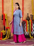 Aarika Girl'S Cotton Regular Tunic Shirt (Kurti-K-42_Blue_14 Years-15 Years)