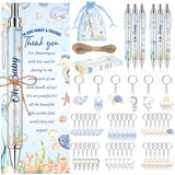 145 Pieces Under the Sea Baby Shower Favors for Guest Ocean Animal Ballpoint Pens and Keychains Gifts Bulk Retractable Baby Show
