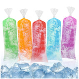 Betus Ice Pop Bags - 100PCS 4x12 Inch Clear Disposable Freeze Pop Sleeves with Funnel, Plastic Ice Candy Tubes for DIY, Homemade