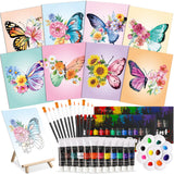Cholemy 36 Pcs Paint and Sip Kit for Adults 8 x10  Pre Drawn Canvas for Painting DIY Afro Acrylic Painting Kit Wood Easel 