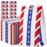 Kolldenn 120 Pcs Patriotic Treat Bags with Stickers 4th of July Party Favors American Flag Stars Stripes Treat Goodie Gift Bags 