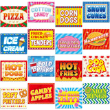 Yeaqee 16 Pieces Carnival Food Signs Cutouts for Classroom Carnival Party Bulletin Board Decor Food Truck Signs Corn Dogs Snow C