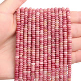 BONNY BOXX 1 Strand (150PCs) Natural 2 * 4mm Rhodochrosite Rondelle Beads, Natural Abacus Disk Stone Beads Loose Spacer Gemstone