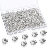 Hicarer 800 Pieces Crimp Bead Covers 3mm Silver Half Round Open Crimp Beads Covers for DIY Jewelry Makings Jump Rings