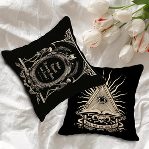 (RB) Dark Memento Mori The Undead Gothic Macabre Art Throw Pillow Case,18 x 18 Inch Set of 4,Gothic Home Decor, Gifts Wife, Sist