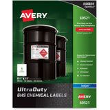 Avery 60521 Chemical Container Labels 81/2Inch x11Inch 50Shts 50/BX WE