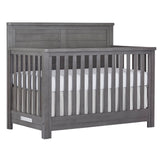  volur Belmar Flat 5-in-1 Convertible Full-Size Baby Crib in Rustic Grey - Greenguard Gold & JPMA Certified, Coastal-Inspired D