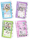 Spanker Pack of 4 Panda Theme School Supplies Portable Pocket Writing Note Book Coil Book Kids Secret Diary Multicolor