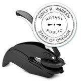 MaxMark Notary Seal Round Embosser for Oregon State - Includes Gold Burst Seal Labels (42 Count)