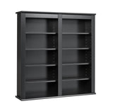 Prepac 33 Floating Media Storage Shelf, Double Wall Mounted, Black