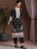 Libas Women'S Poly Crepe Printed Kurta Set (39005 Black Black L