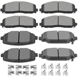 D1589 D1596 SCITOO Front Rear Brake Pads Sets Semi-Metal 8pcs Fit For Chrysler Town & Country 12-16,For Dodge Grand Caravan/Jour