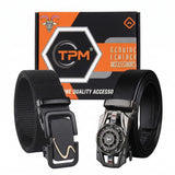 Tpm MenS Stylish Belt Combo Pack Of 2 | Heavy Duty Woven Belt | Automatic Metal Buckle Casual Belt For Men. Has414