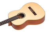 Ortega Guitars 6 String Family Series 7/8 Size Left-Handed Nylon Classical Guitar W/Bag, Spruce Top-Natural-Satin, (R121-7/8-L)