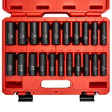 NEIKO 02431A 3/8 Drive SAE and Metric Deep Impact Socket Set | 21 Pieces | SAE 5/16 to 3/4 | Metric 7mm to 19mm | Premi