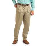 Wrangler mens Pleated Front Casual Pants, Khaki, 42W x 34L US
