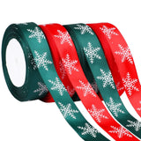 DECYOOL 4 Rolls 100 Yards Christmas Snowflake Ribbons for Gift Wrapping, 25mm Wide Red and Green Satin Ribbon for Festival Holid
