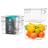 Sorbus Medium Clear Plastic Storage Bins for Shelves, Clothes, with Handle - Clear Storage Bins, Drawer, Shelf, Closet, Pantry, 